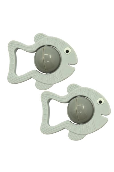LUQU BABY Silicone Rattle- Fish-Pack of 2