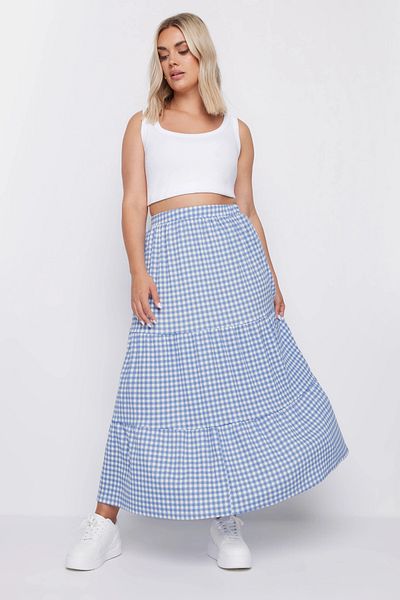 Stil Diva Patterned Layered Skirt, Plus Size, Elastic Waist,160319