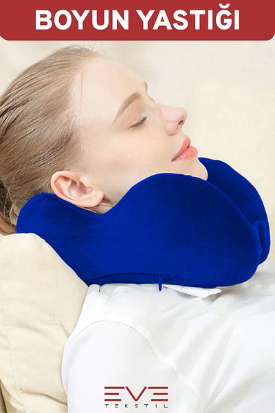 Eve Tekstil Visco Orthopedic Neck Pillow - Travel Hypoallergenic Pillow, 8 Different Colors