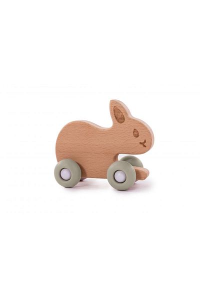 LUQU BABY LUQU Silicone + Wood Teether- Rabbit