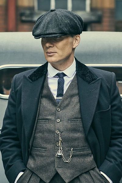 awix Men's Stamped 8-Piece Cap - Peaky Blinders Style, Fishback Pattern, Autumn and Winter Cap