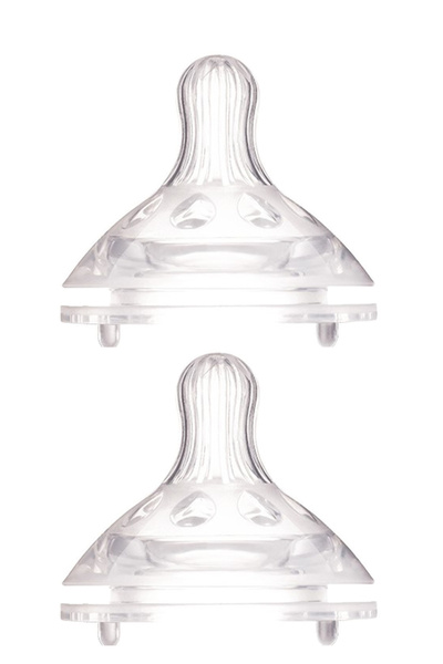 LUQU BABY حلمة لوكو ذات الرقبة العريضة - متوسطة الحجم - عبوة من قطعتين