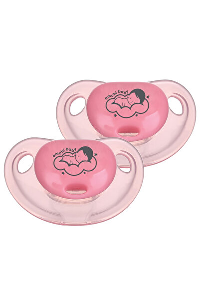 AMCHI BABY مجموعة مصاصة للأطفال مكونة من قطعتين - وردي