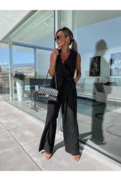 Genel Markalar New Statıon çizgili dokuma tulum