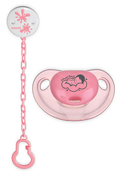 AMCHI BABY مجموعة مشابك اللهاية من Pacifier & Couture - وردي