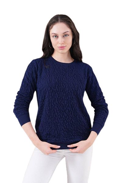 lavella Women's Crew Neck Drawstring Sweater 12833 Bgl-St04228
