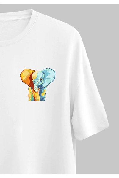 Frisson Printed Crew Neck Oversize Cotton T-Shirt