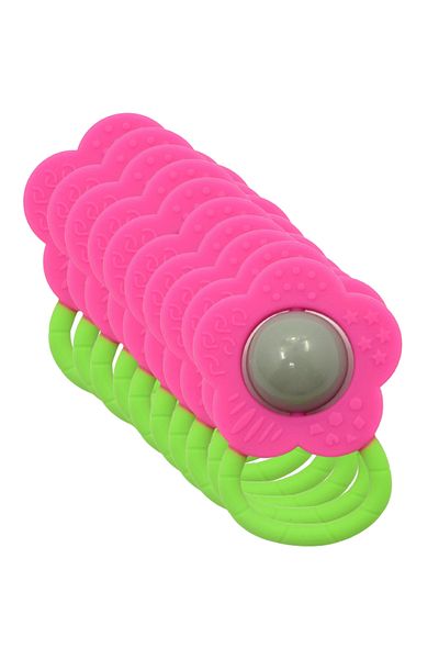 LUQU BABY Silicone Rattle- Flower-Pack of 10