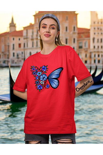 oneagılyazı kelebek Designat de Butterfly cu imprimeu Femei supradimensionat ...