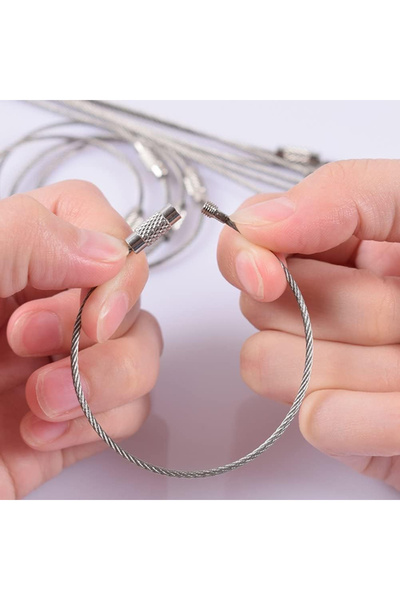 TOYFEST 10 Pcs - Steel Wire 15 cm Keychain