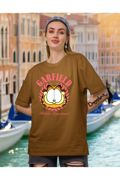 oneagılyazı Butterfly Pattern Printed Women's Oversize T-Shirt