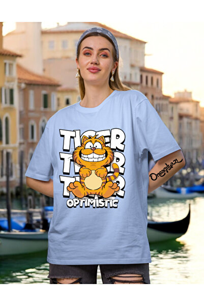 oneagılyazı Γυναικείο μπλουζάκι Tiger Optimistic με στάμπα, σε μεγάλο μέγεθος