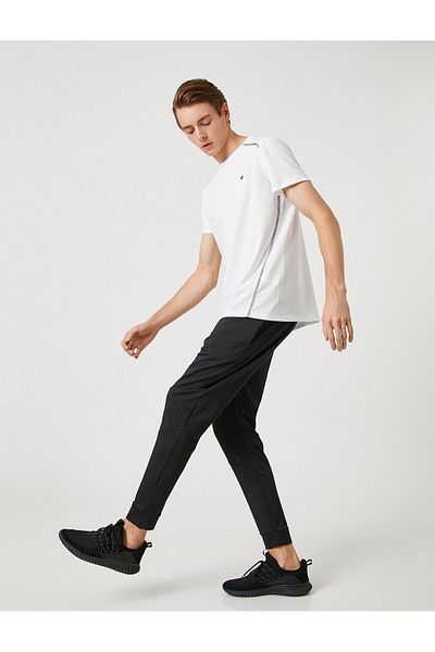 Koton Jogger Sweatpants with Stitching Detail, Lace at Waist and Pocket