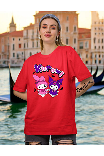 oneagılyazı Γυναικείο μπλουζάκι με στάμπα Kuromi