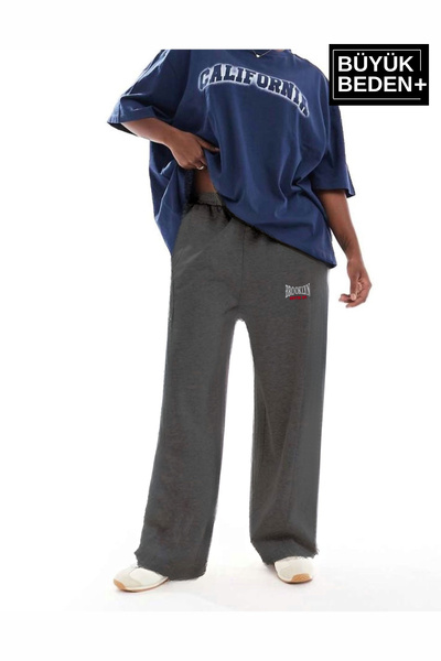 Superlife Women's Plus Size Buyuk Brooklyn Printed Slim Sweatpants Spr25Beak50