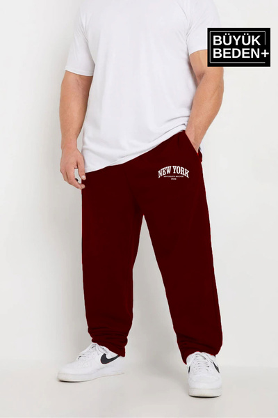 Superlife Ανδρικό μεγάλο μέγεθος New York printed slim sweatpants SPR25BEA47