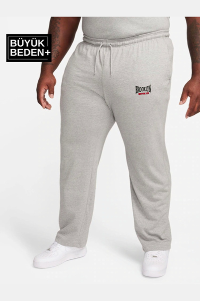 Superlife Ανδρικό μεγάλο μέγεθος Buyuk Brooklyn εμπριμέ λεπτό αθλητικό παντελόνι SPR25BEA50