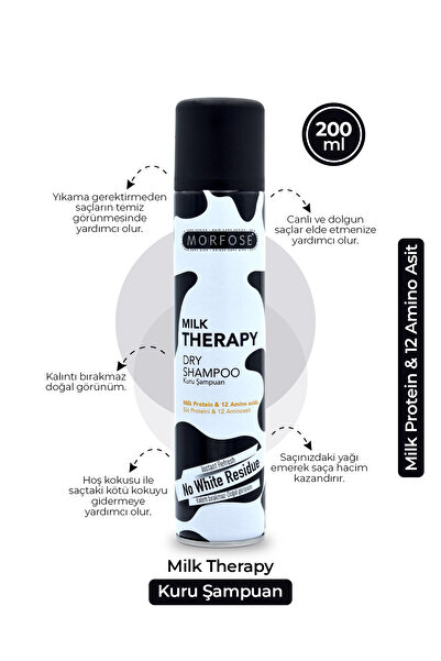 Morfose Kuru Şampuan Milk Therapy 200 ml Kuru Şampuan Ekstra Hacim 200 ml