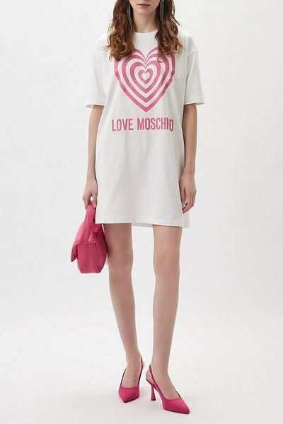 Love Moschino OPTISCHES WEISSES Damen-/Mädchenkleid