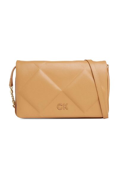 Calvin Klein Geantă de umăr maro cu curea cu logo-ul mărcii din piele pentru femei K60K 611021 -GA5