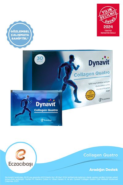 Dynavit Collagen Quatro Mango Flavored - 30 Sachets Hydrolyzed Type Ii Chicken Peptide