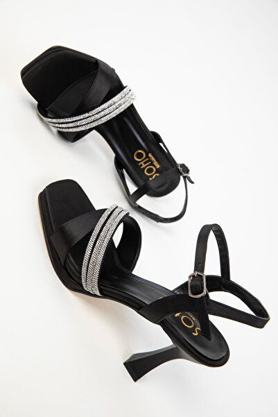 SOHO Siyah Saten Kadın Klasik Topuklu Ayakkabı 20257