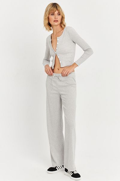 Cool & Sexy Graue Palazzo-Jogginghose für Damen – ALB6011