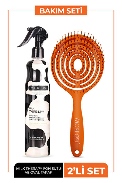 Morfose Oval Hair Brush + Milk Therapy Blow Dry 400 ml