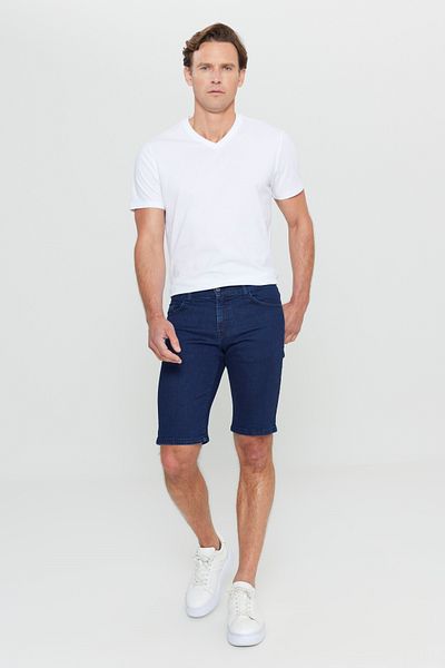 AC&Co / Altınyıldız Classics Dark Navy Flexible Slim Fit Denim Shorts - Men's