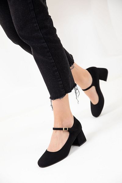 SOHO Klassische Damenschuhe mit Absatz aus Wildleder – Schwarz 19672