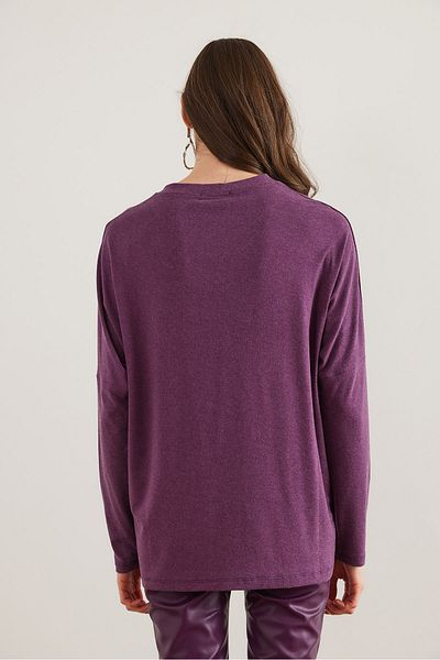 Olalook Damen Bluse mit Pflaumenmuster, Rundhalsausschnitt, Fledermauswolle, Viskose, BLZ- 19002801