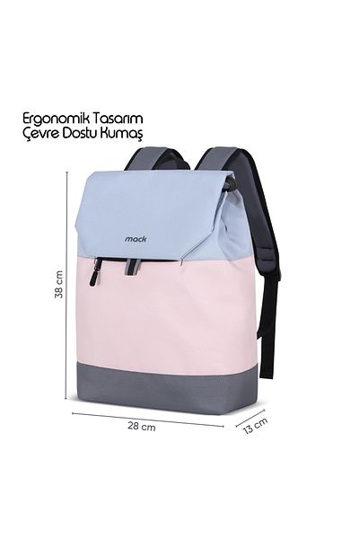 Mack Zen Eco Mce-1302 14.1" Casual Backpack - Pink Gray
