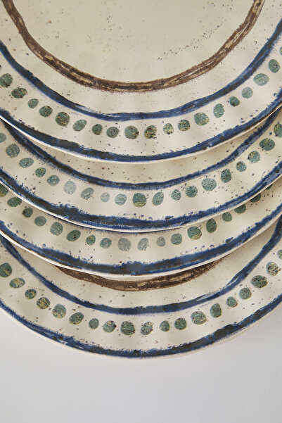 TRENDYOLMİLLA HOME Multicolor Ceramic 4-Piece Serving Plates Set 27cm Tphss25Tbk00000