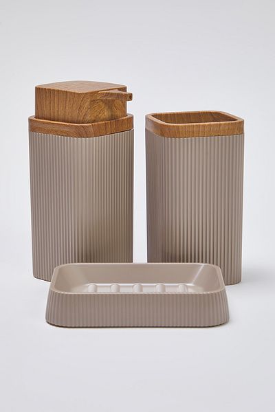 Trendyol Collection Σετ Μπάνιου Σαπουνιού 3 τεμαχίων Wooden Look - TPHSS25BST00002