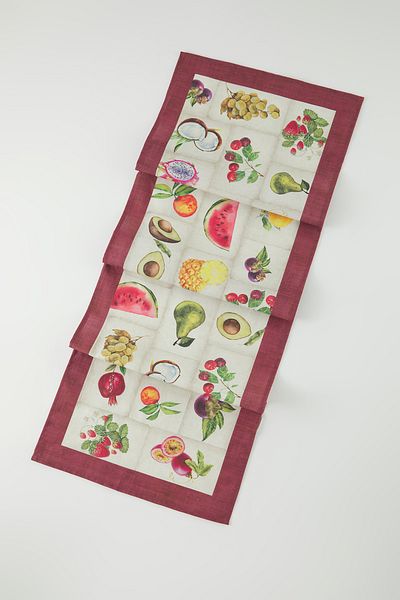Trendyol Collection Vícebarevný běhoun s ovocným vzorem 40X140Cm Tphss25Run00011