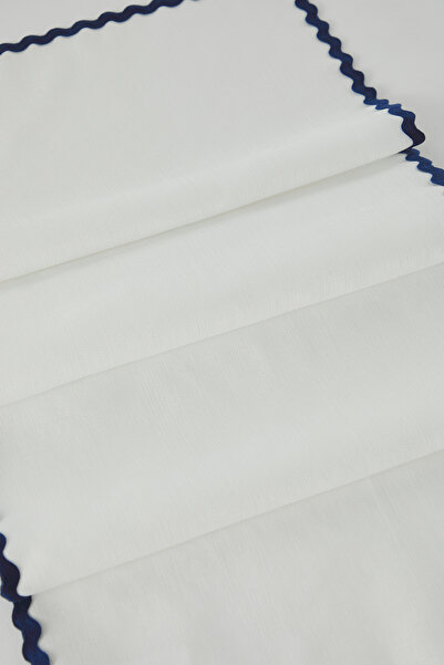 TRENDYOLMİLLA HOME Bílo-námořnicky modrý běhoun s příslušenstvím Water Stone 40x140cm