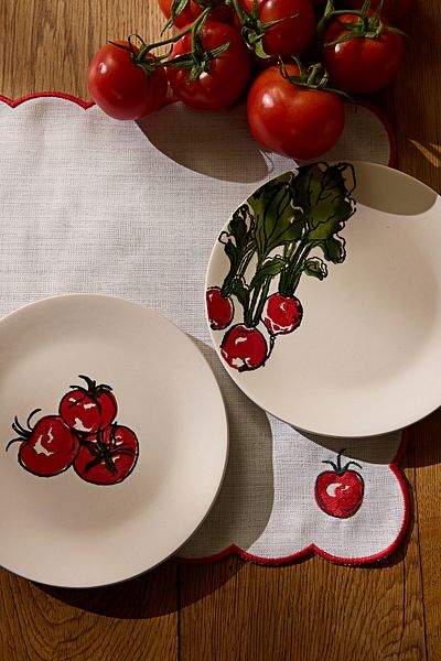 Trendyol Collection Multicolored Cermaik Set of 4 Patterned 19 cm Cake Plates