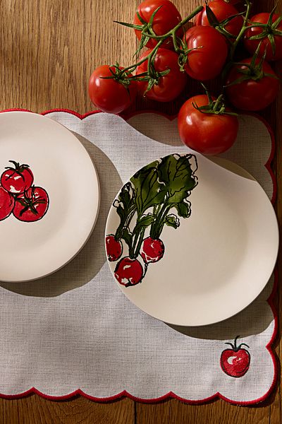 Trendyol Collection Multicolored Cermaik Set of 4 Patterned 19 cm Cake Plates