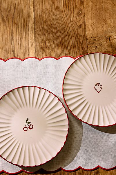 Trendyol Collection Set of 4 Ceramic Fruit Patterned Cake Plates 22cm Tphss25Tbk00010