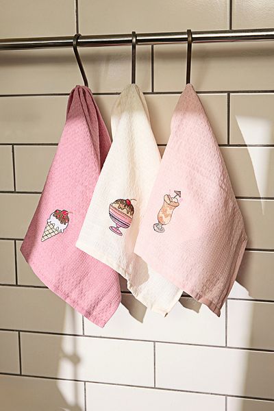 Trendyol Collection Set of 6 Kitchen Towels with Waffle Embroidery Detail 30X45Cm Tphss25Mh00001