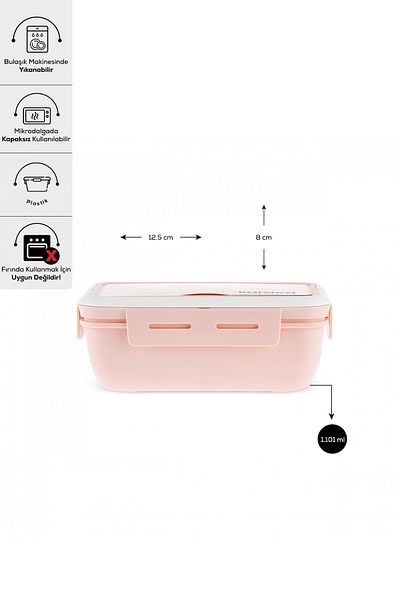 Karaca Fusca Lunch Box with Fork Spoon/Meal Carry/Storage Box Powder