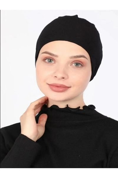 Armine Πρακτικό μαύρο χωρίς ραφή καπέλο Hijab - Αντιολισθητικό και με κορδόνια