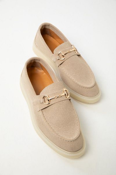 SOHO Beżowe Zamszowe Buty Damskie Loafers 20265