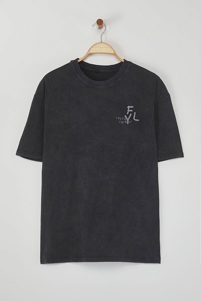 Trendyol Collection Μπλουζάκι Tok με χοντρό κέντημα μαύρο Oversize - TMNSS25TS00012