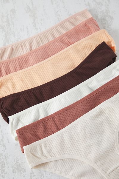 Trendyol Collection Packung mit 7 Baumwoll-Mesh-Höschen – Braun und mehrfarbig THMAW25KU00027