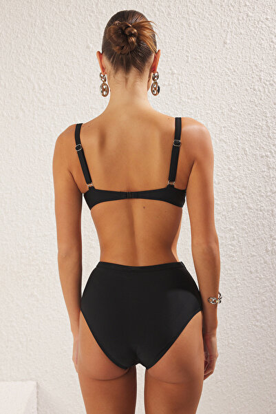Trendyol Collection Μαύρο ψηλόμεσο μπικίνι κάτω TBESS25BA00017