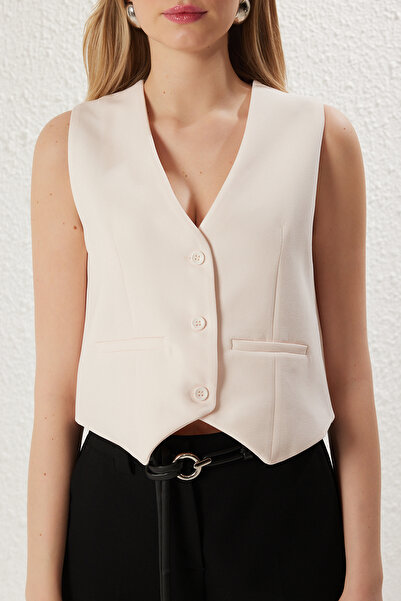 Trendyol Collection Ανοιχτό ροζ κανονικό/κανονικό υφαντό γιλέκο TWOSS22YE0053