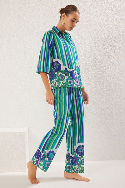 Trendyol Collection Cotton and Viscous Blend - 50% Woven, Multicolor Printed