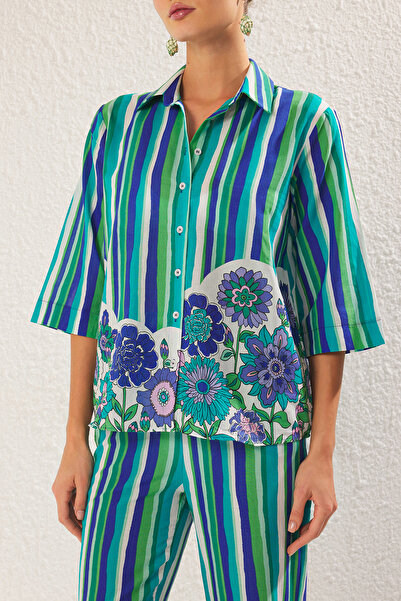 Trendyol Collection Cotton and Viscous Blend - 50% Woven, Multicolor Printed