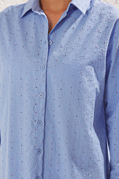 Trendyol Collection Kék szőtt Brode stranding TBESS25GO00001